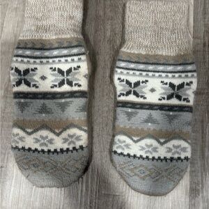 Muk Luks Nordic Patterned Slippers in Gray and Cream
